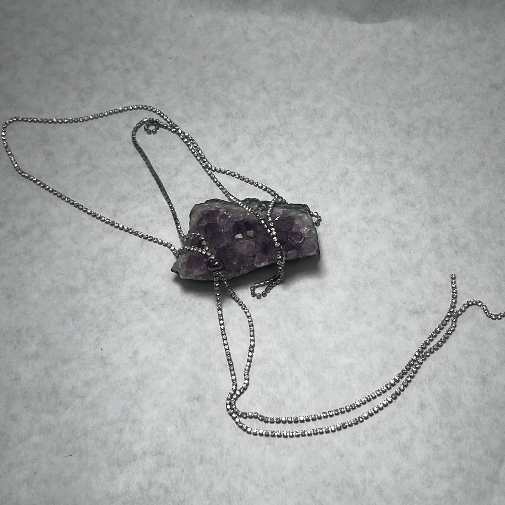 30"‎ Vintage Lariat Crystal Rhinestone Necklace  Y Drop 9.5" Asymmetrical Glam
